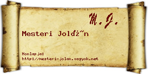 Mesteri Jolán névjegykártya
