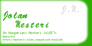 jolan mesteri business card